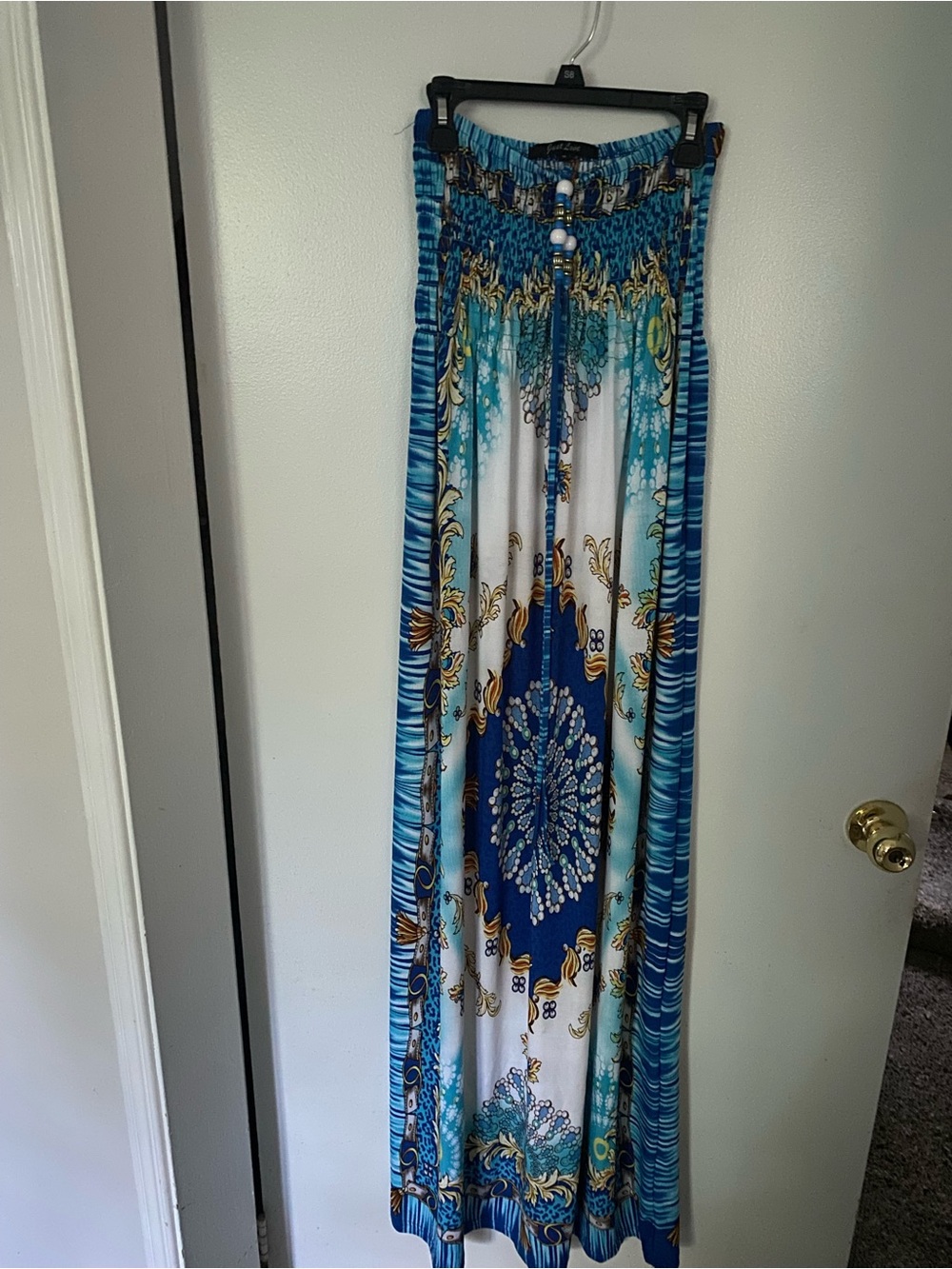 Just Love Blue & Aqua Printed Maxi Dress